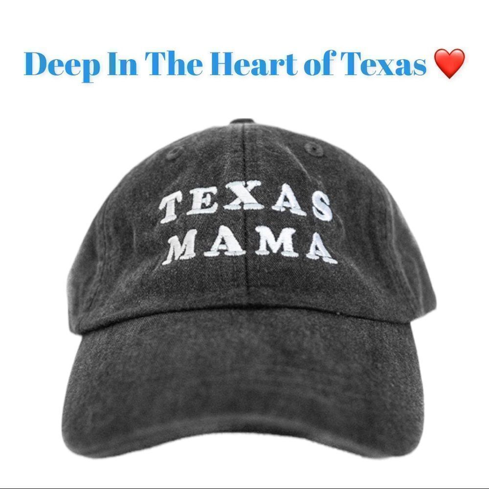 NEW Texas Mama Embroidered Vintage Washed Black Women's Cap Hat